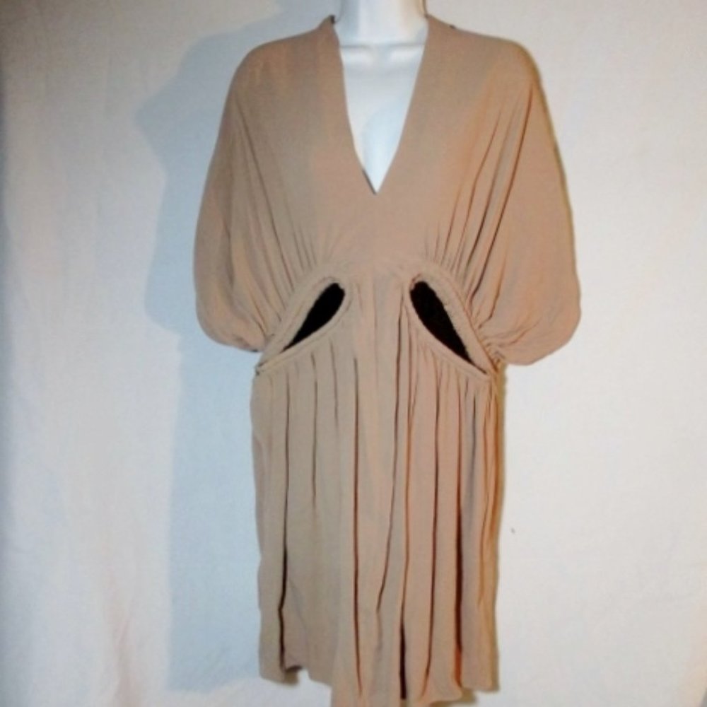 NEW MARNI V Neck CREPE ITALY Dress BROWN SUGAR